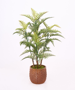 UV PLASTIC LEATHER FERN PLANT 90CM